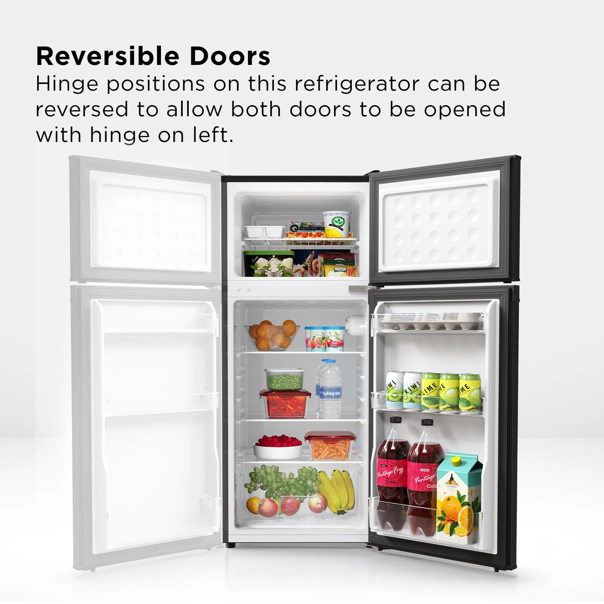 4.5 Cu. ft. Two Door Refrigerator Black Stainless Look F437