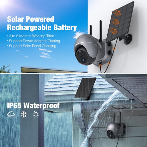 1080P Solar Powered Wireless Outdoor Security Camera Q678592