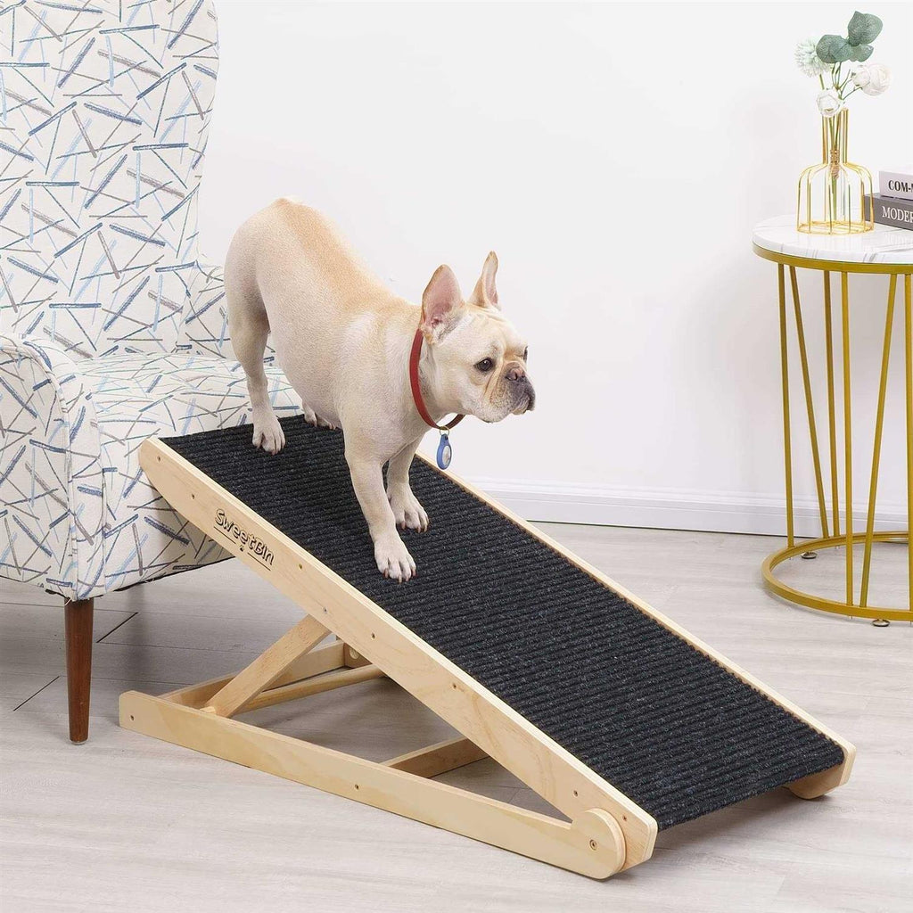 Wooden Adjustable Pet Ramp Non Slip Carpet J384