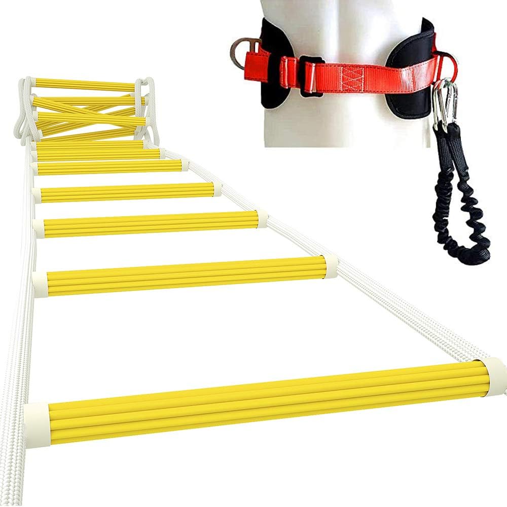 13ft Weather Resistant Fire Escape Ladder with Hooks F688