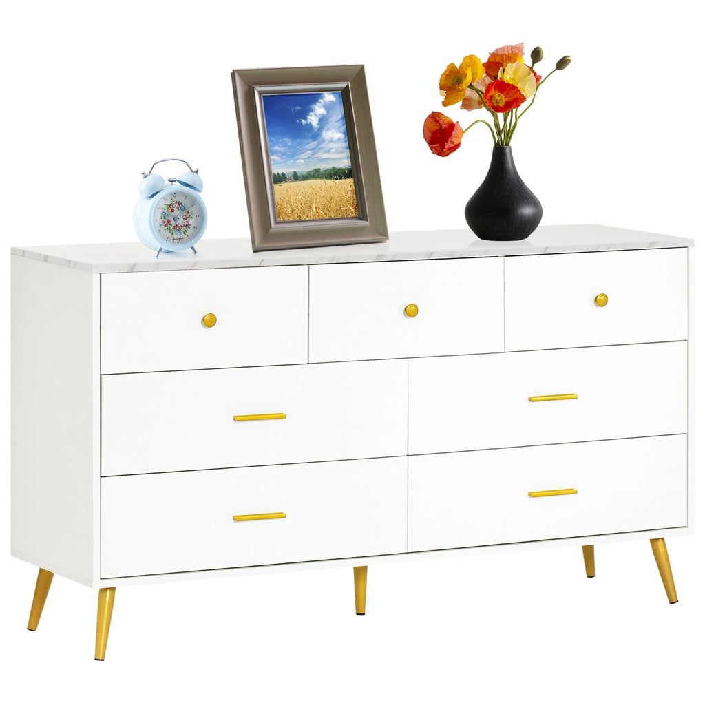 White 6 Drawer Dresser Y651897