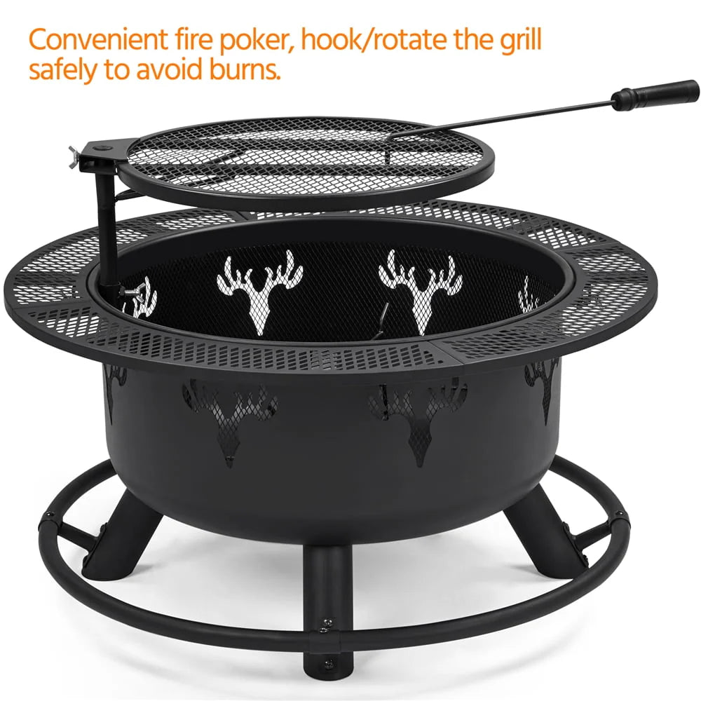 32” Round Wood Burning Fire Pit X5477