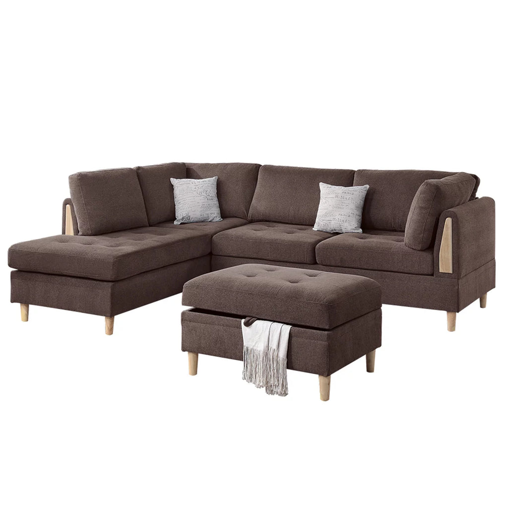 Chenille 3-Pc Sectional O6207