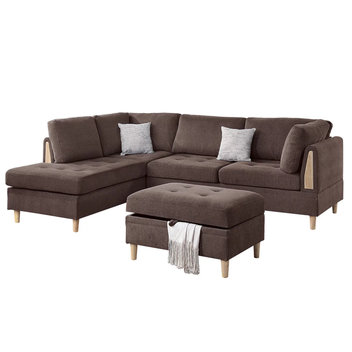 Chenille 3-Pc Sectional O6207