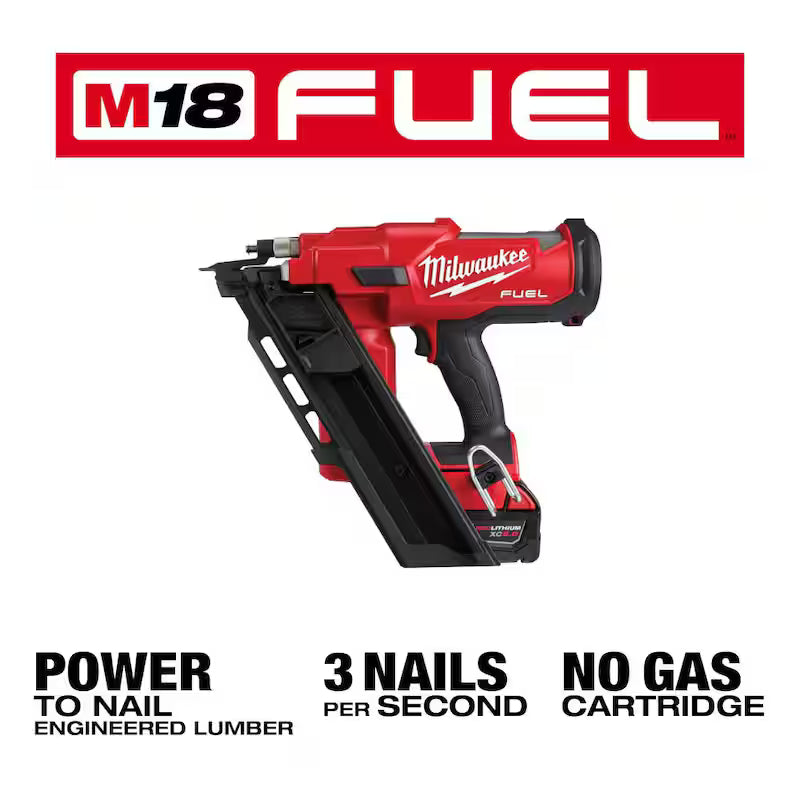 18-Volt Lithium-Ion Brushless Cordless Framing Nailer Kit with Battery Charger J89782