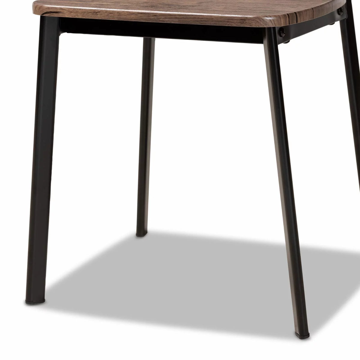Brown Wood and Black Dining Chair Set of 4 C110