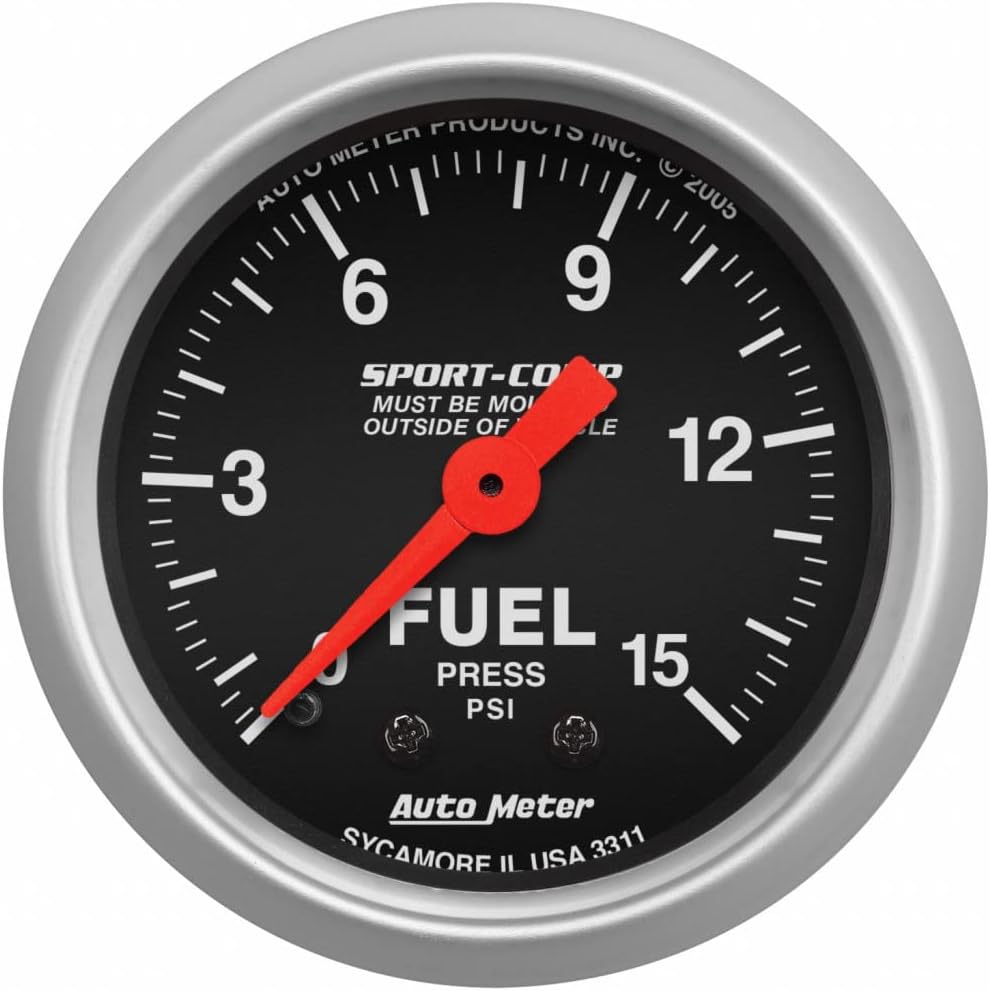 2-1/16in 0-15 PSI Mechanical Fuel Pressure Gauge Y9668