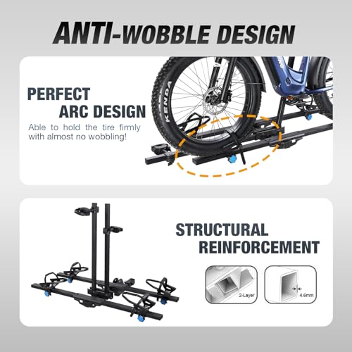 2-Bike Hitch Rack with Ramp, 200 Lbs Capacity E435