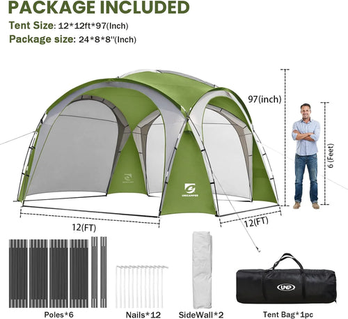12 X 12ft Pop Up Canopy Tent with Side Wall W389535