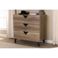 Light Brown Wood 3-Drawer Chest L7584