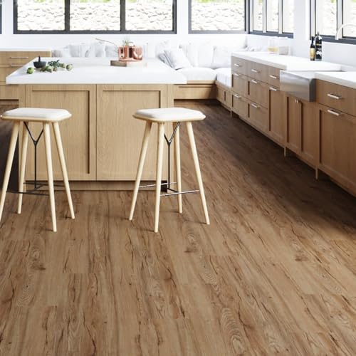 Interlocking Luxury Vinyl Flooring Tiles 10 Wood-Look Planks 24.5 Sq. Feet X6683