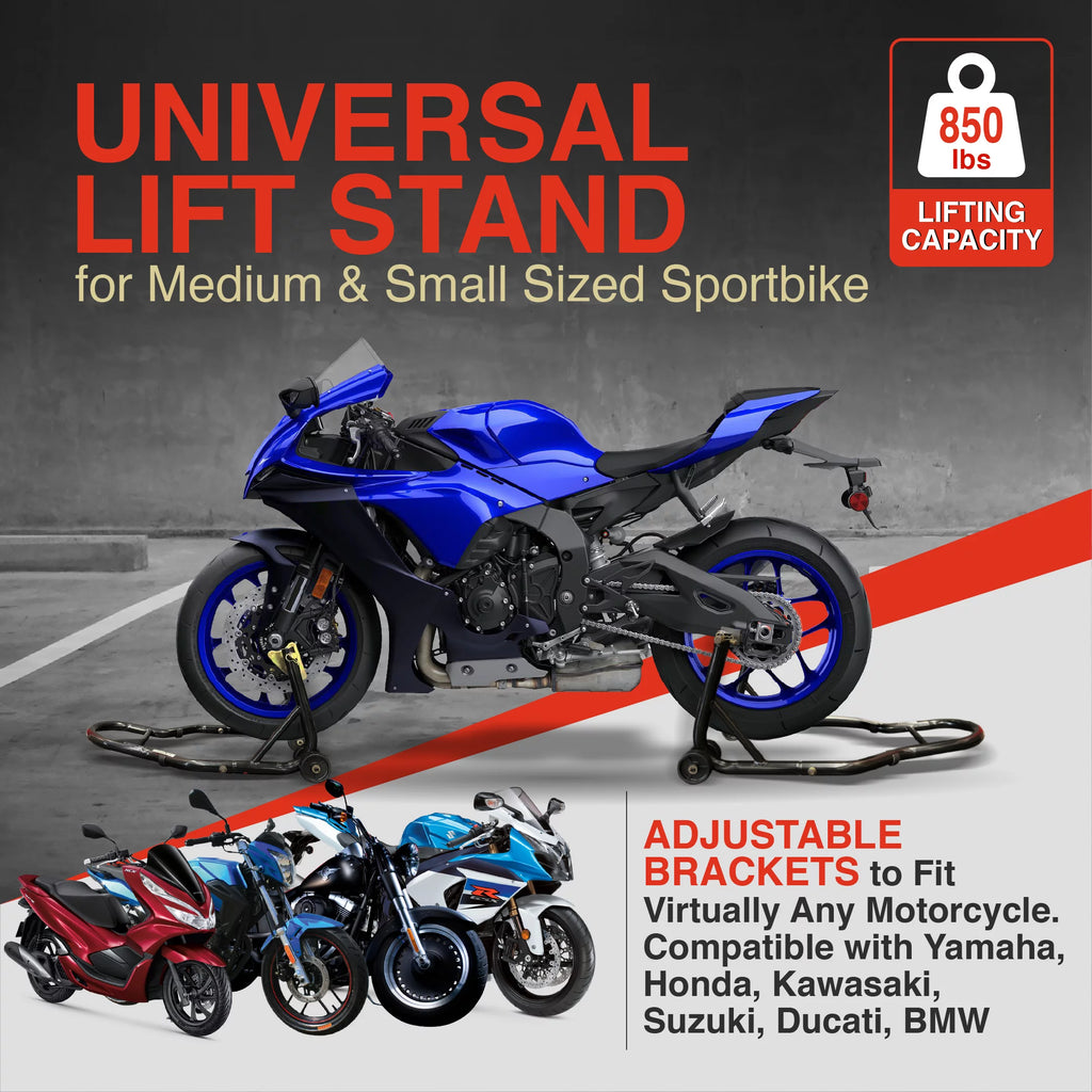 Motorcycle Front Rear Paddle Wheel Lift Stand H7758