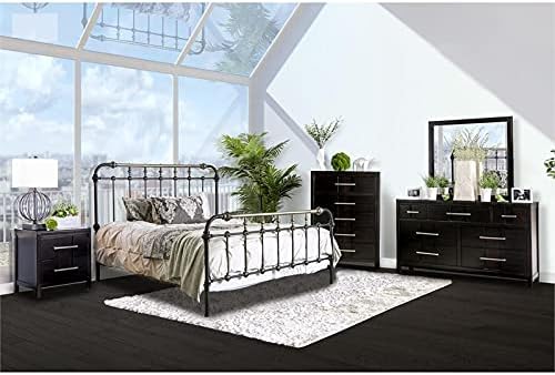 King Black Platform Bed C1833