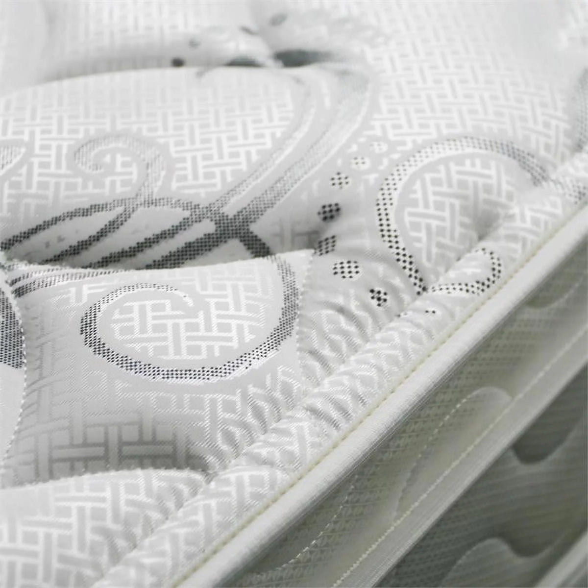 White 9-Inch Twin Euro Top Fabric Mattress I8693