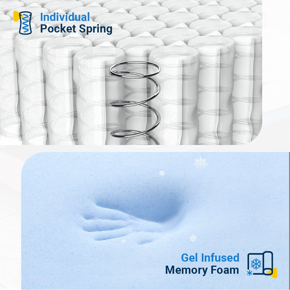 10 inch Gel Memory Foam Hybrid Mattress, Full Size D2970