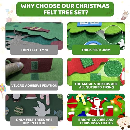Felt Christmas Tree Set with 32pcs Ornaments W395158