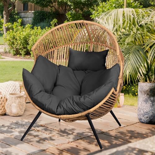 Oversized PE Rattan Wicker Egg Chair with Cushion O416
