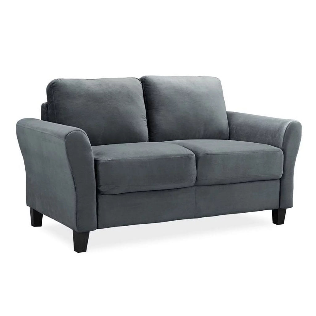 Dark Gray Upholstery Loveseat and Sofa R4649