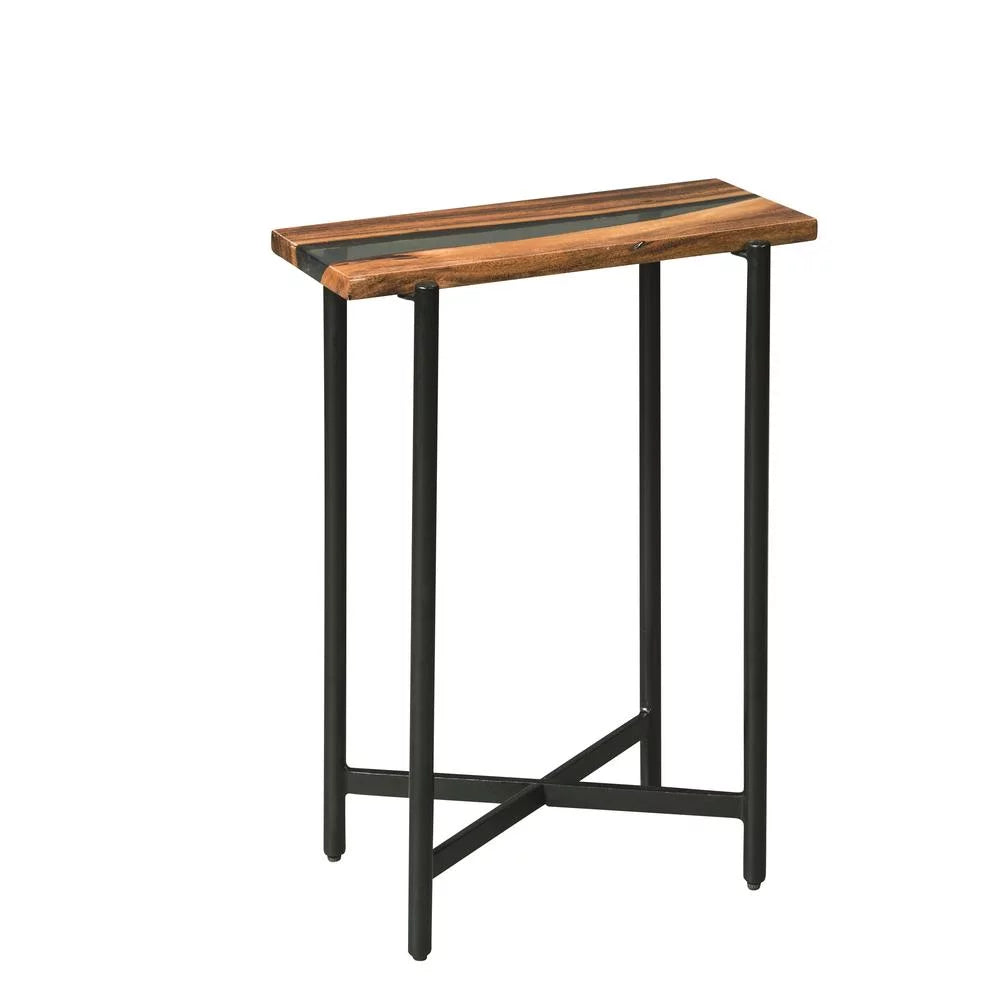 Acacia Wood and Acrylic Nesting End Tables, Set of 2 E77306