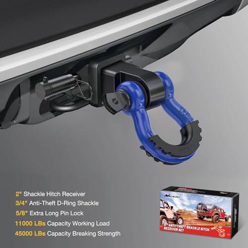 2 Inch Shackle Hitch Receiver with D Ring Shackle and Hitch Pin Y7681