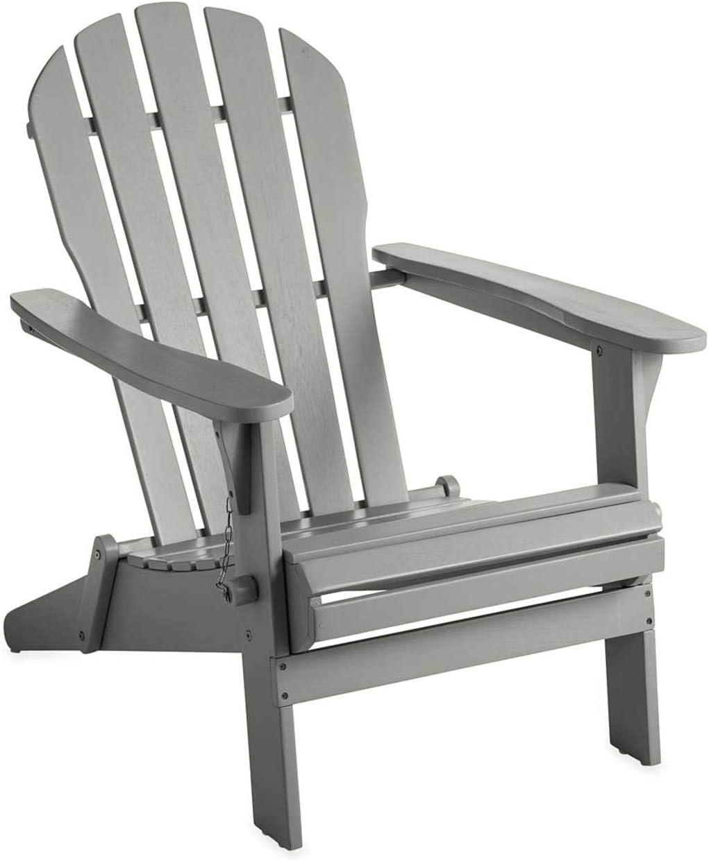 Foldable Eucalyptus Adirondack Chair, Black O1948