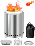 Metal Fire Pit Table with Screen Lid and Poker, 32 W91792