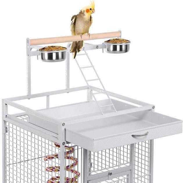 Rolling Metal Parrot Cage with Playtop X4068