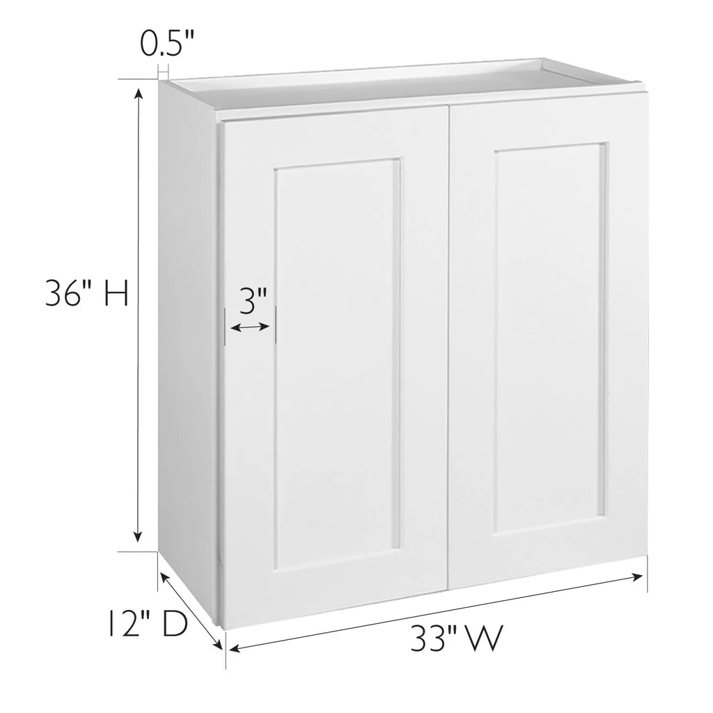 White Shaker Style Wall Kitchen Cabinet 33x36x12 X477393