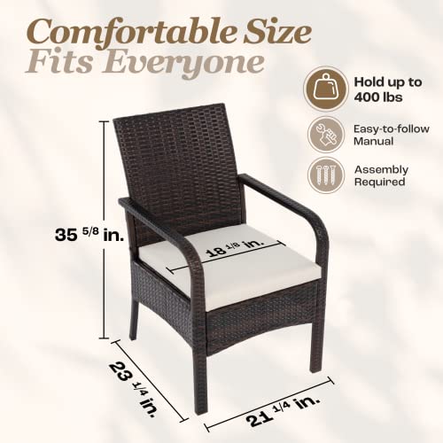 Outdoor Dining Chairs Set of 4 Stackable Wicker H98565