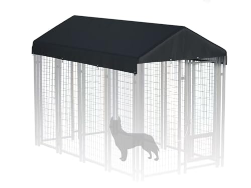 10' x 10' 600D Heavy Duty Waterproof Dog Kennel Top Cover Gray A74092