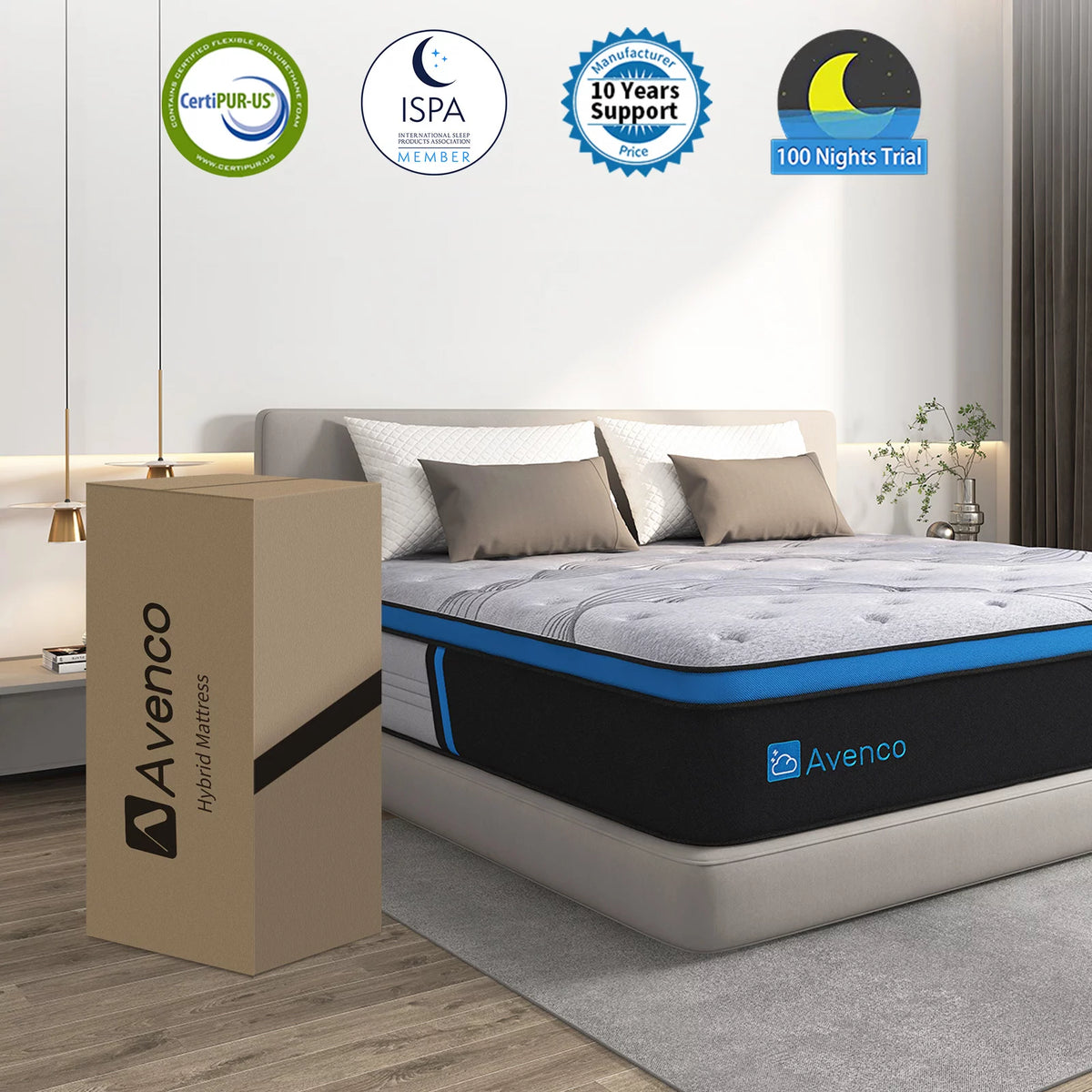10 inch Gel Memory Foam Hybrid Mattress, Full Size D2970