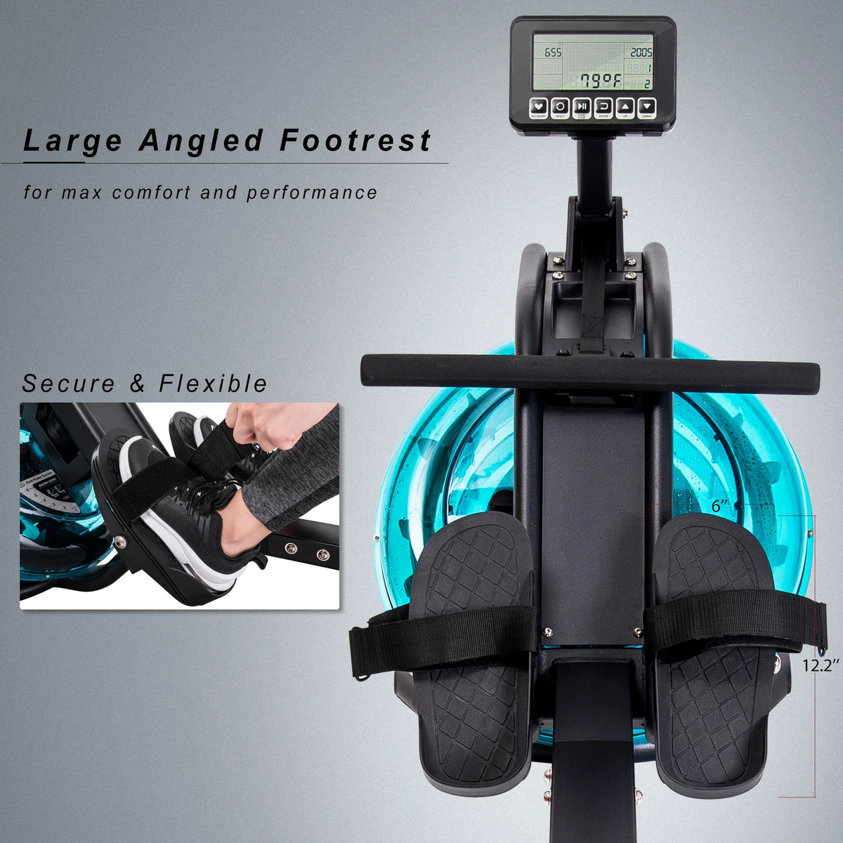 Water Rowing Machine with LCD Monitor W7680