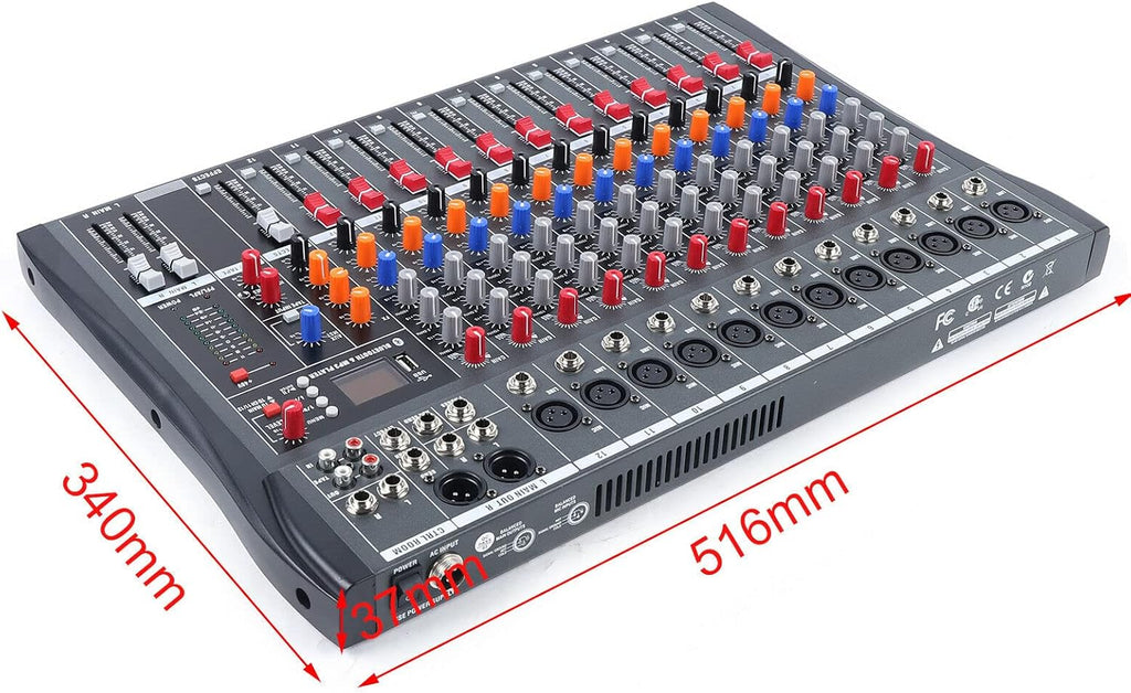 12 Channels Bluetooth USB DJ Audio Mixer B905