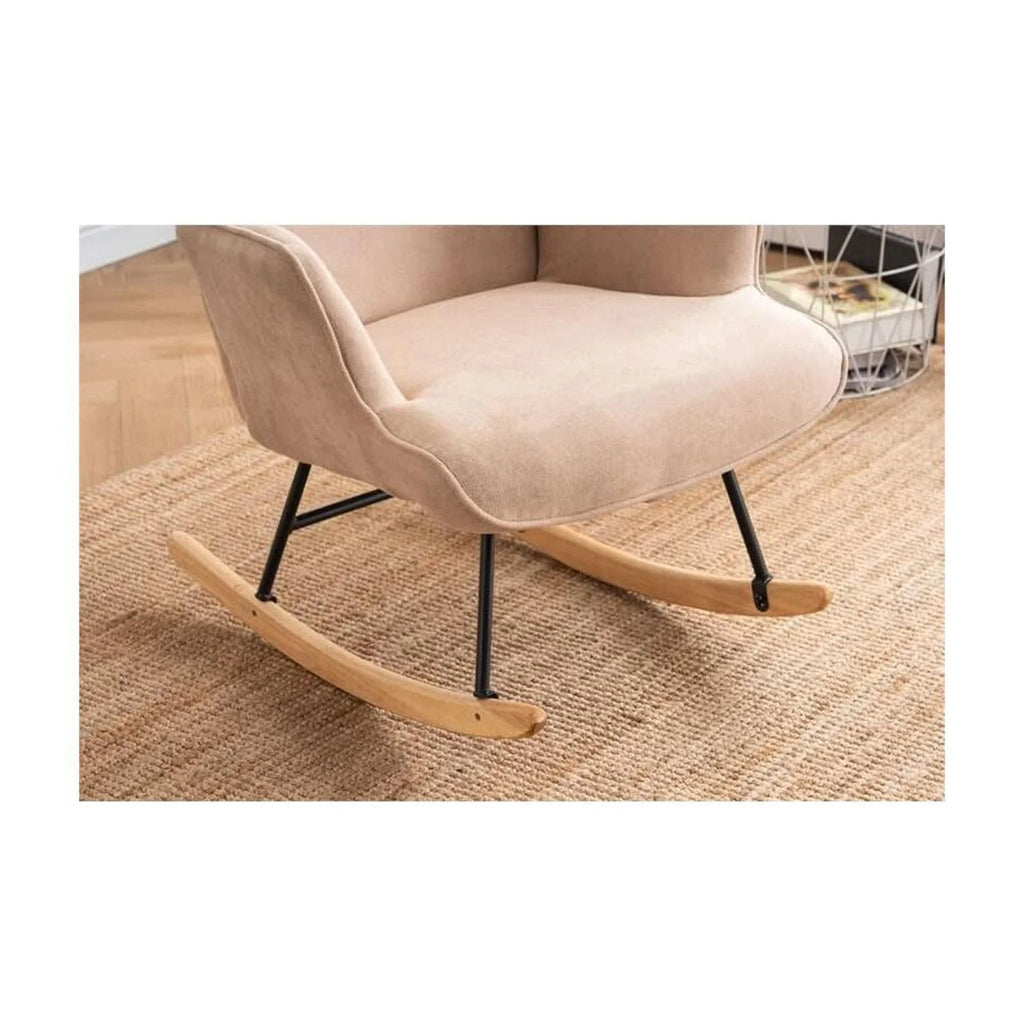 Beige Fabric Rocking Chair C219
