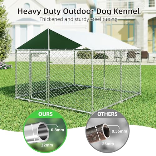 7.8x7.8 FT Heavy Duty Outdoor Dog Kennel with Waterproof UV-Resistant Cover T11009