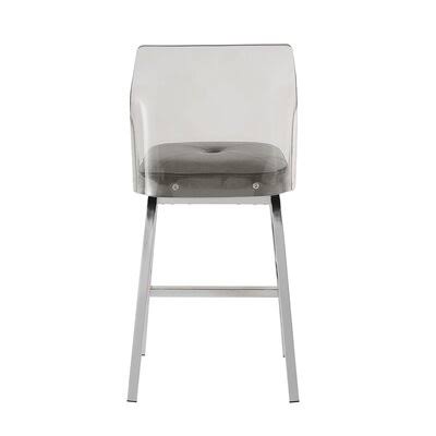 Grey Velvet Swivel Bar Stool R29882