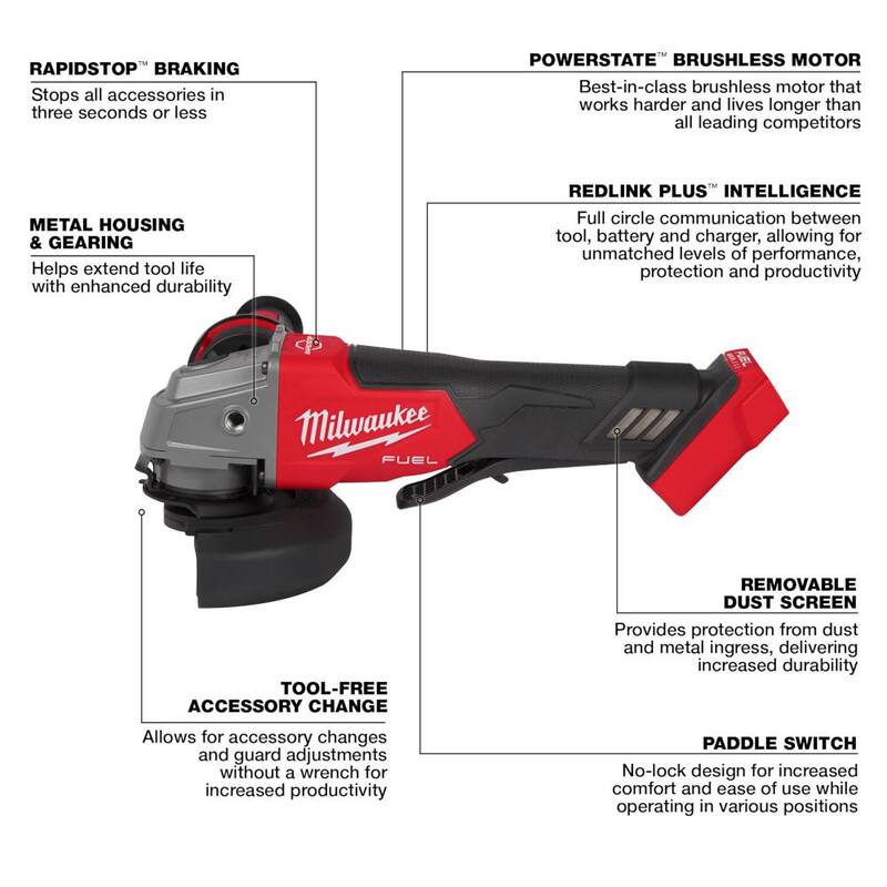 18V Brushless Cordless 4-1/2 in. /5 in. Grinder Kit with Battery Y115