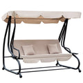 3-Seat Outdoor Patio Swing Chair with Adjustable Canopy and Cushion O904032