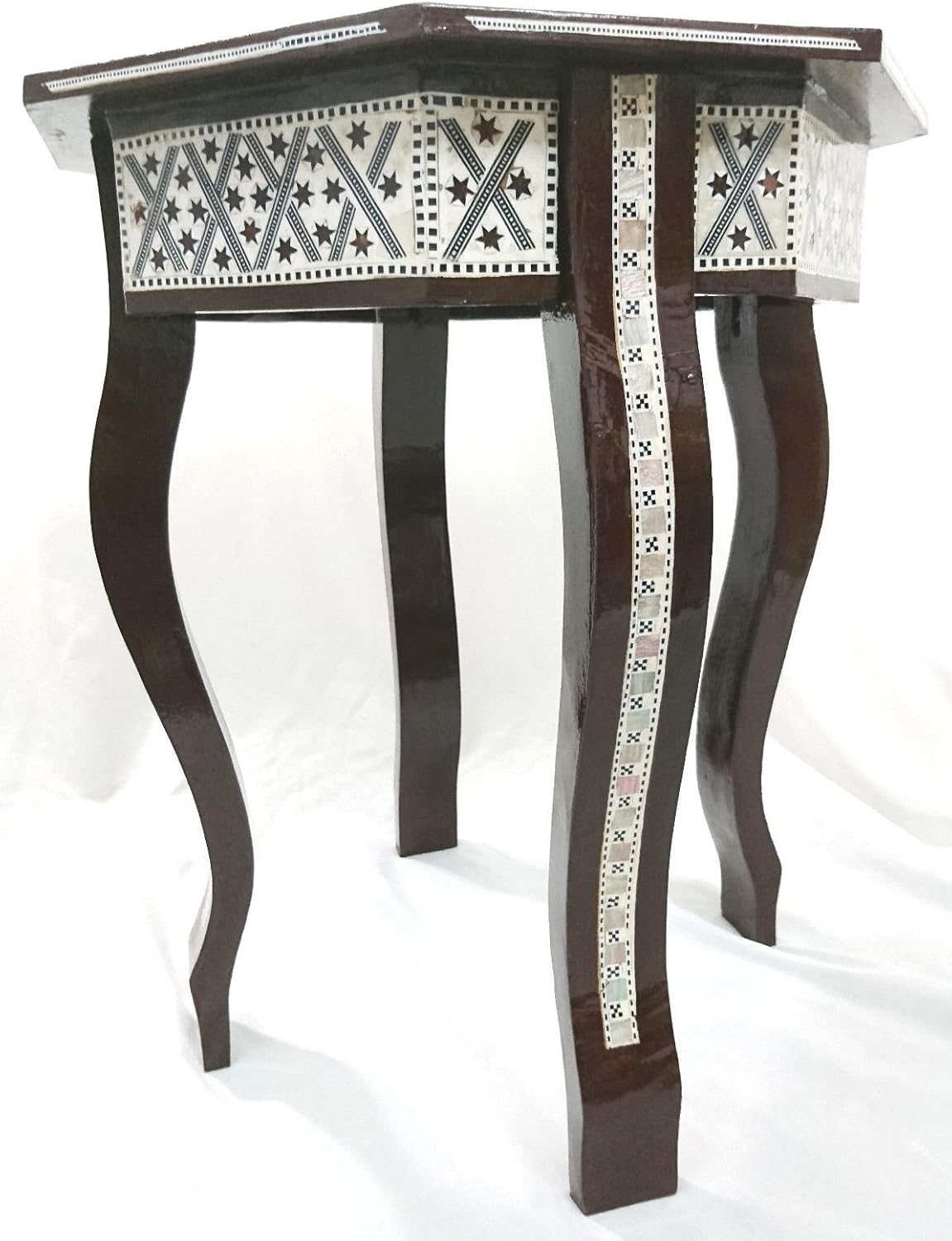 Brown Wood Octagonal End Table W72579