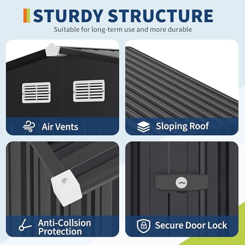 All-Weather Resin Shed with Window, Lockable Door and Vents Z218686
