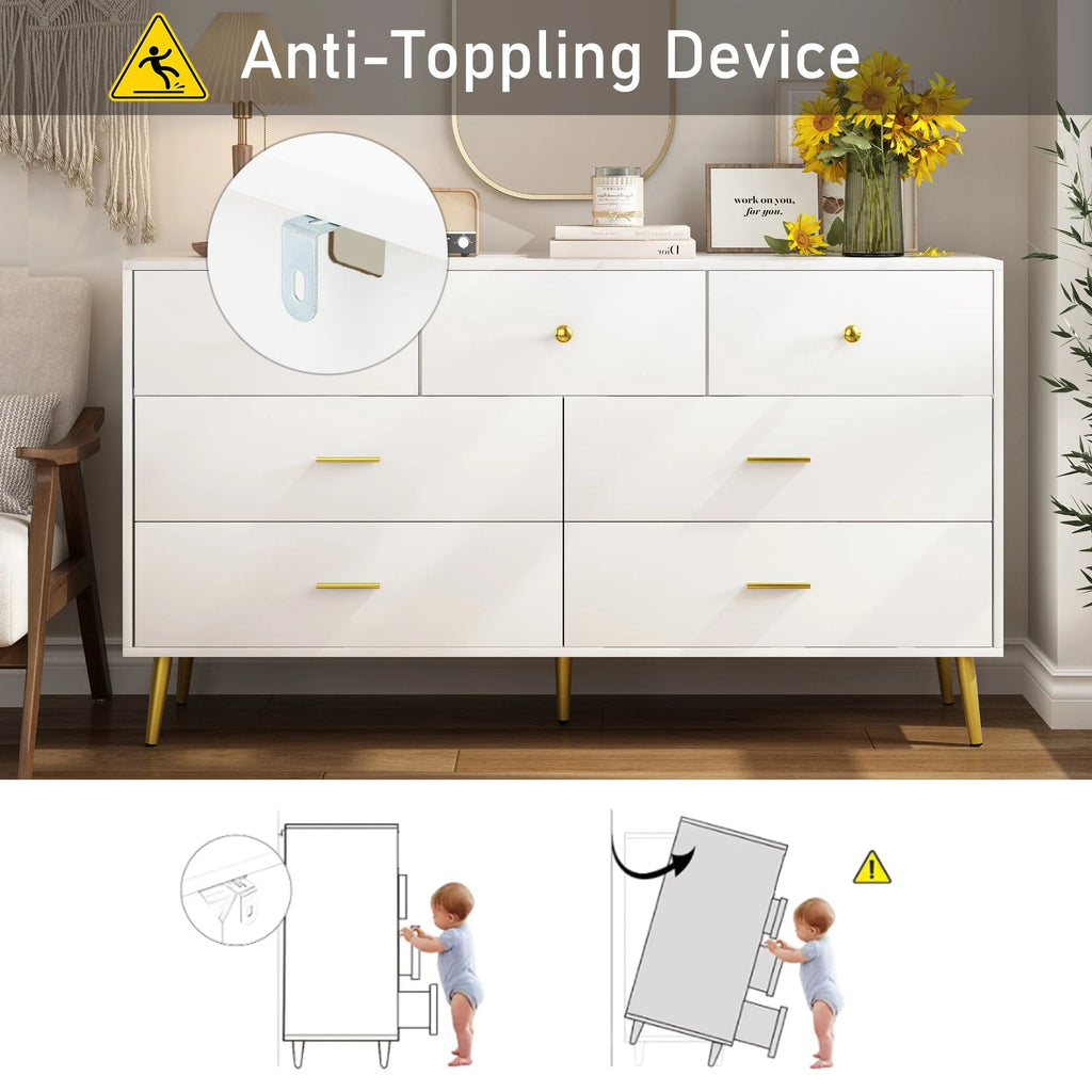 White 6 Drawer Dresser Y651897