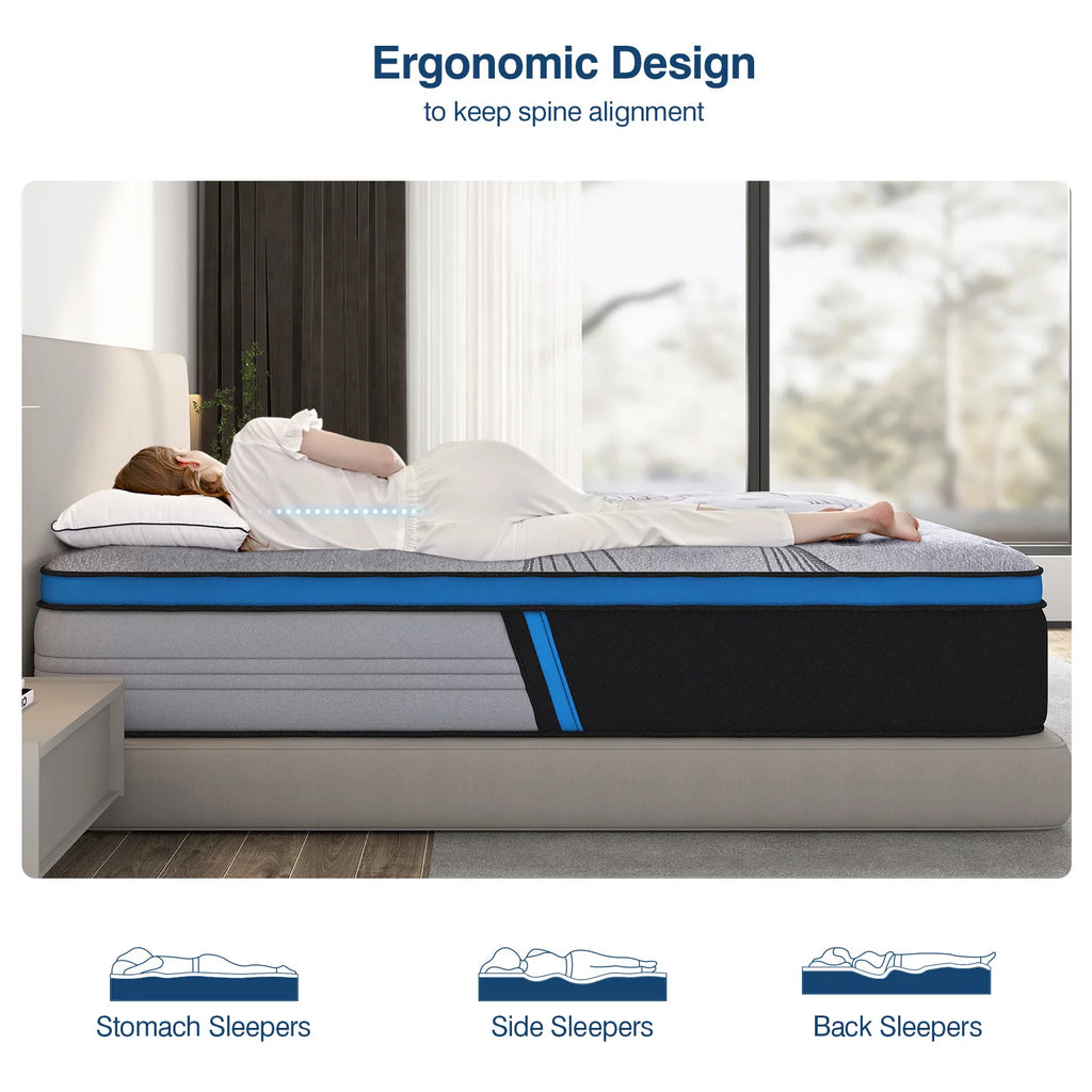 10 inch Gel Memory Foam Hybrid Mattress, Full Size D2970