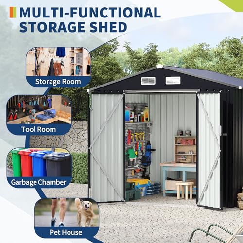 All-Weather Resin Shed with Window, Lockable Door and Vents Z218686