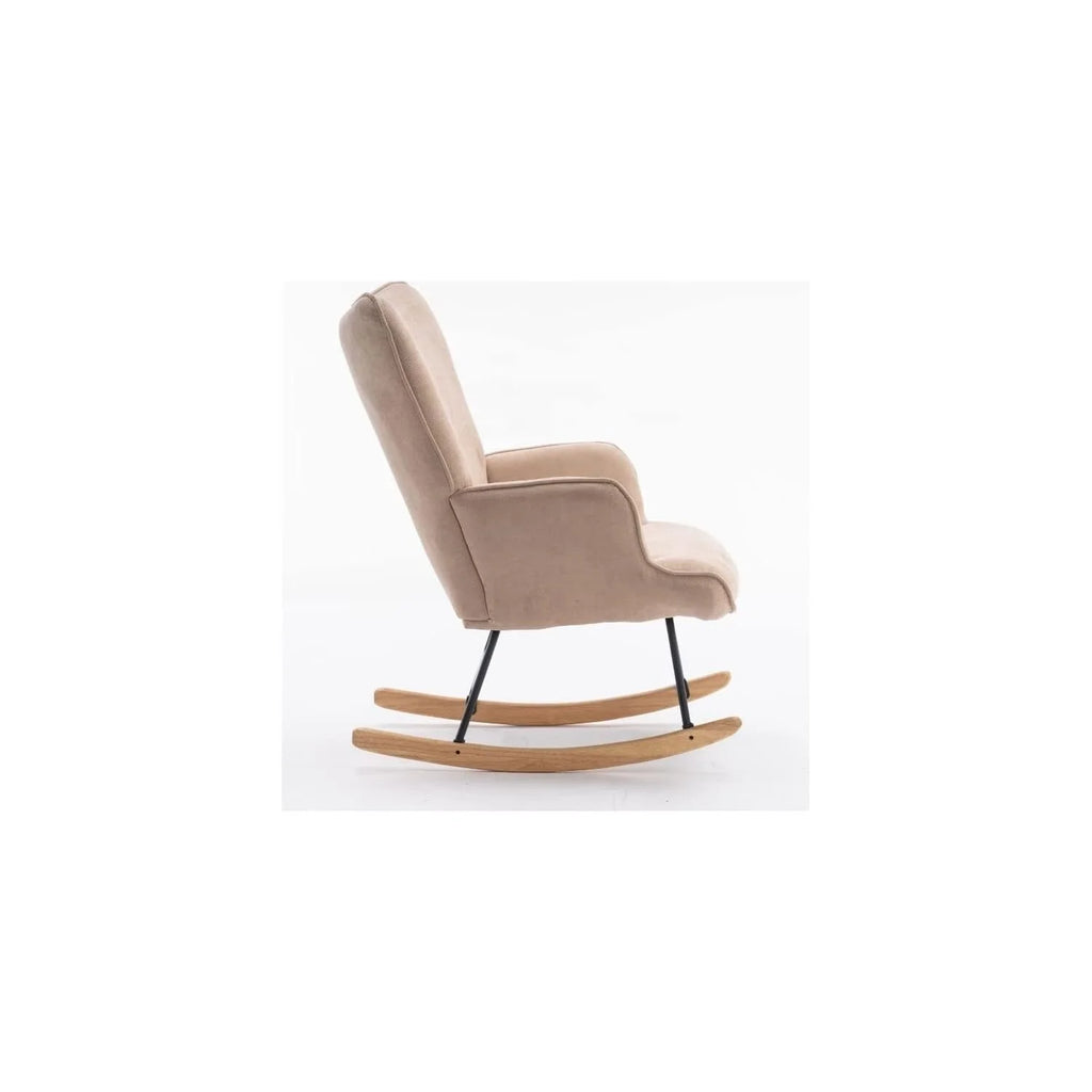 Beige Fabric Rocking Chair C219