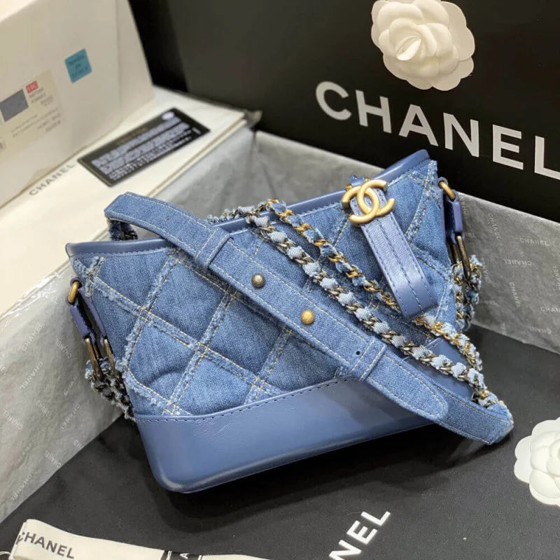 Denim Calfskin Hobo Bag Z19820