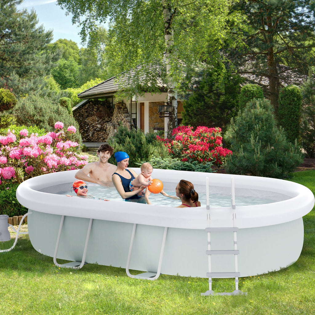 Brown Semi-Inflatable Frame Swimming Pool Z503