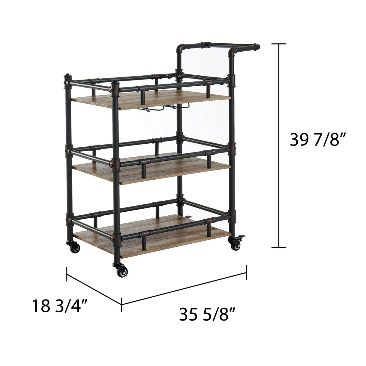 Black Metal Mobile Serving Cart U67516