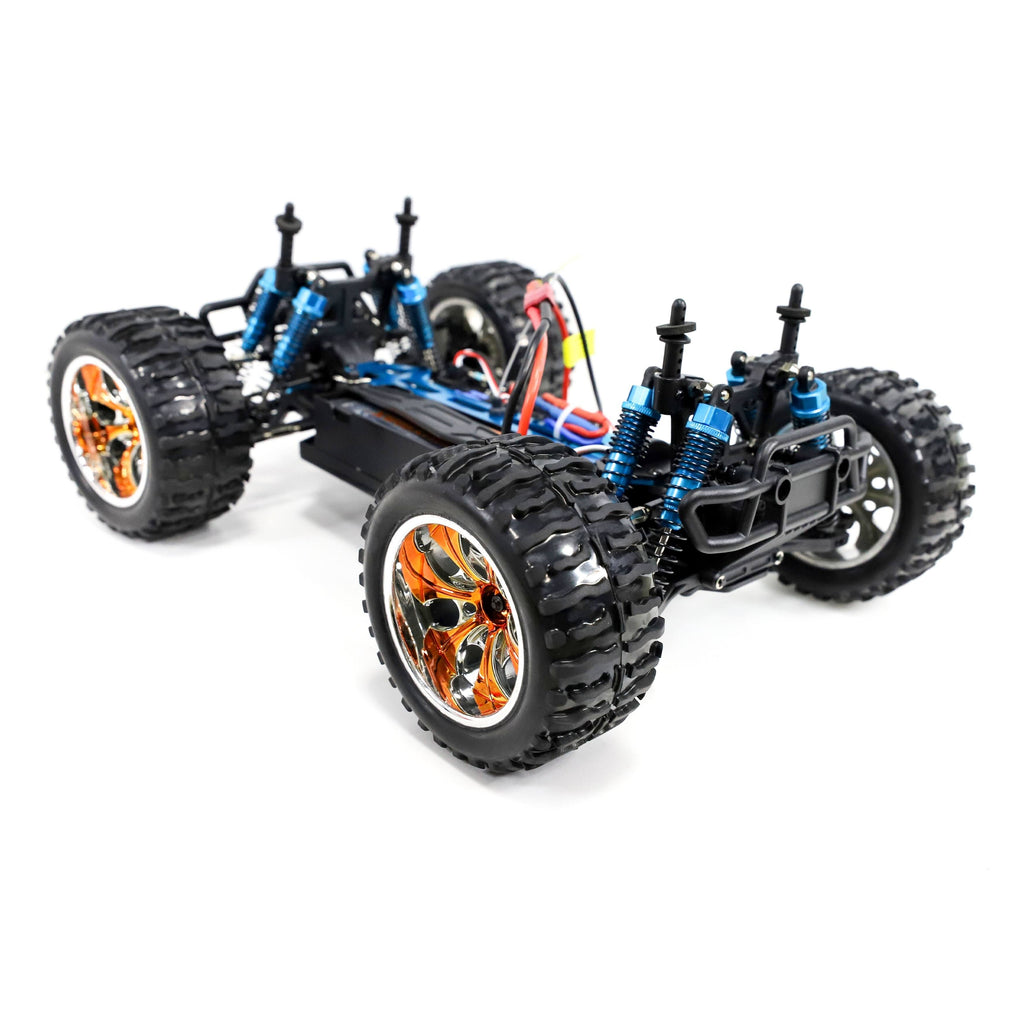 Light Blue and Yellow Flame Design 4WD Electric RC Truck T966