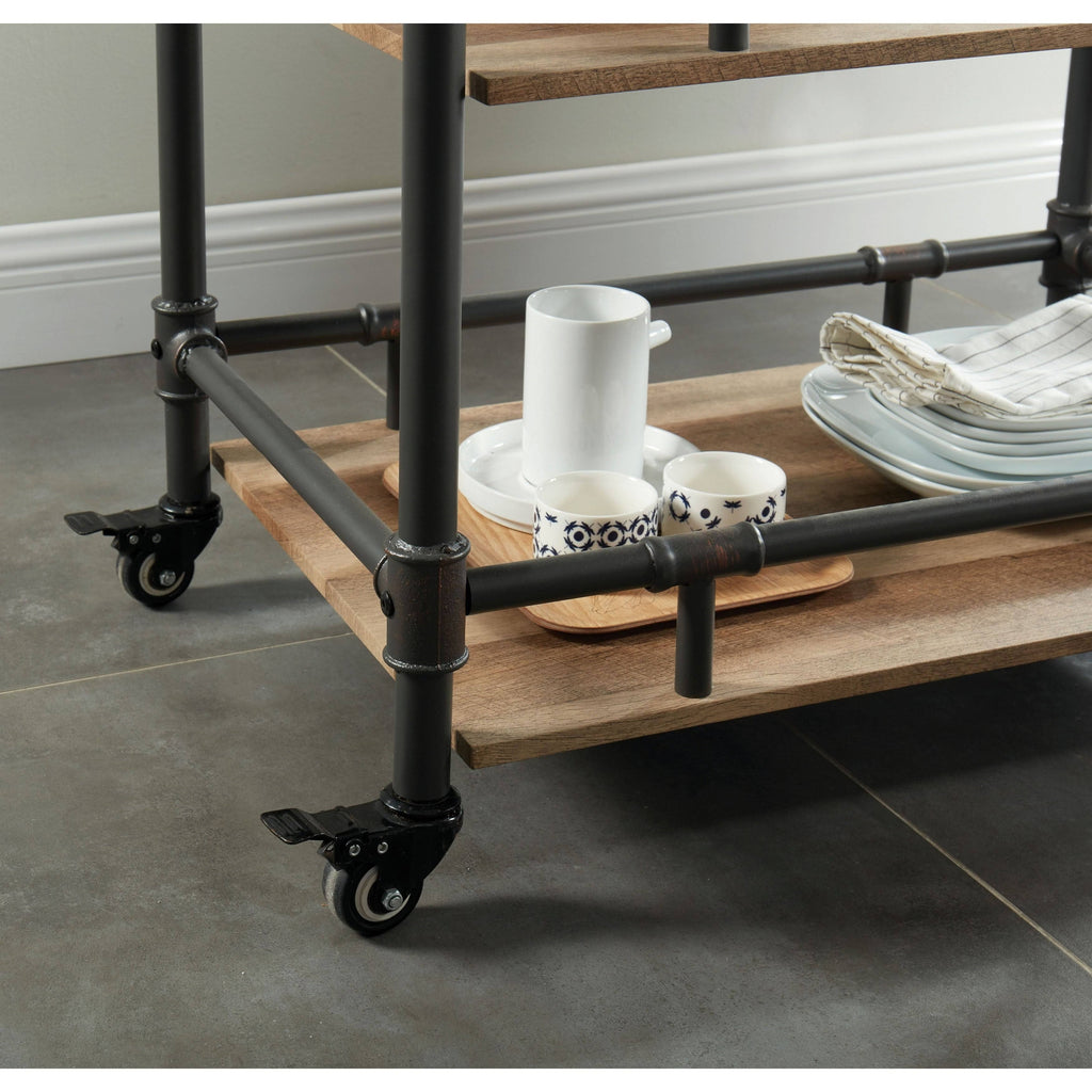 Black Metal Mobile Serving Cart U67516