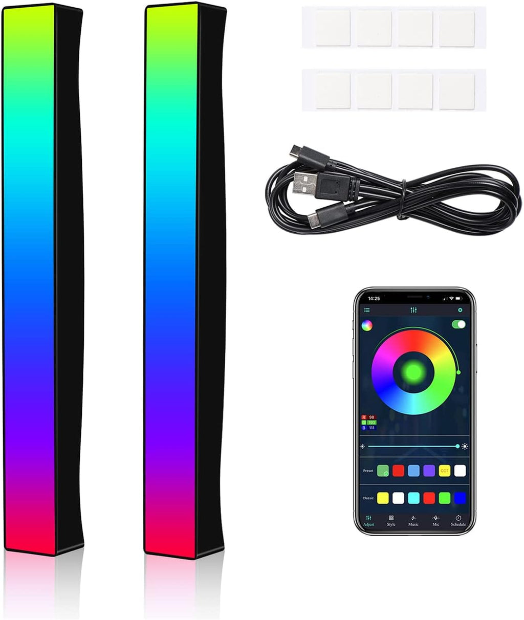 Battery Powered RGB Sound Control Rhythm Light Bar 2Pcs I611